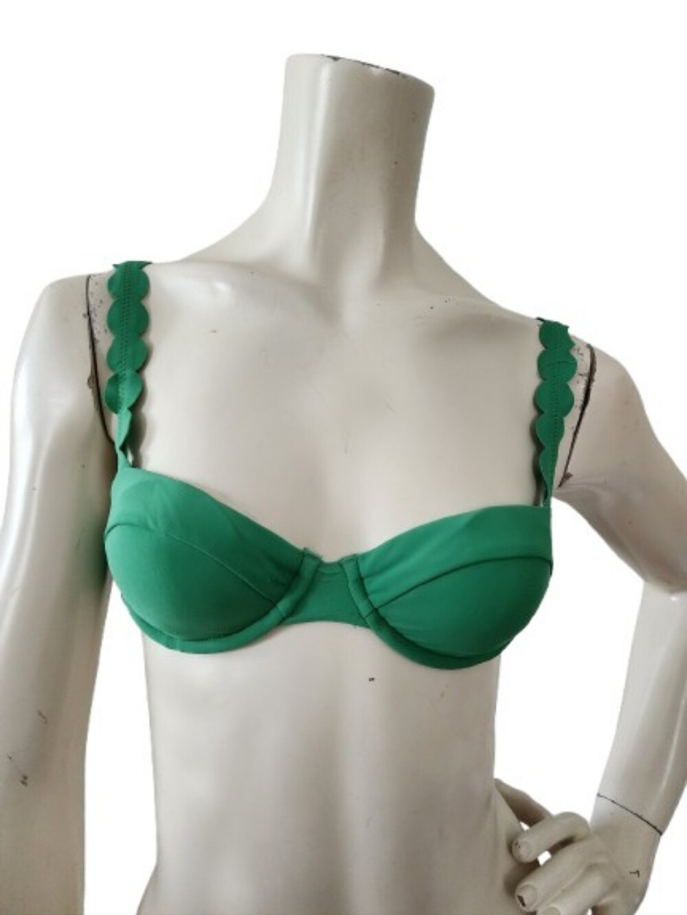 RHODE X Target Bikini Top Womens XXS Green Scalloped NEW